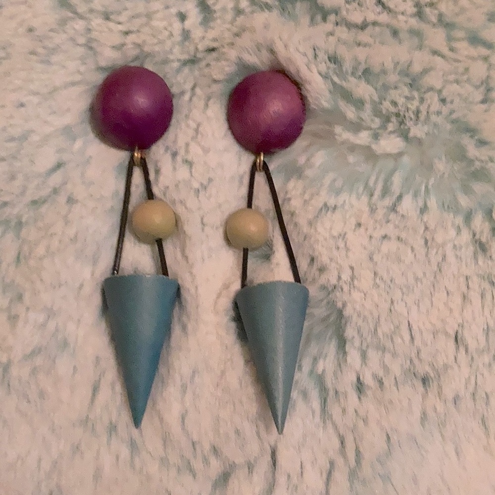 Vintage 90s Ball and Cone Statement Earrings
